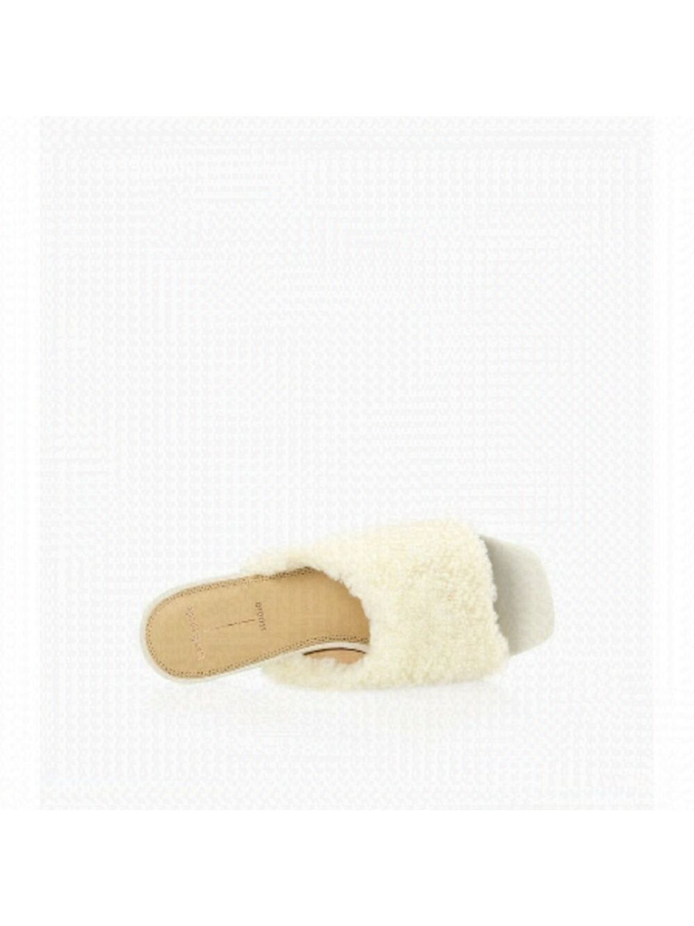 BLACK suede Studio "Adele" white shearling slide Sandal BNWT women NEW